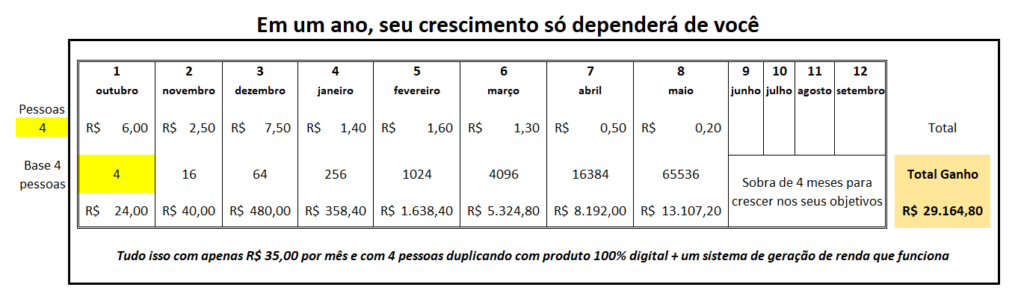 meta e matematica 4 pessoas em um ano de trabalho dinheiro de casa